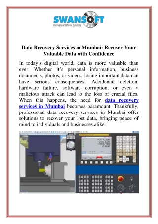 Data Recovery Services in Mumbai Recover Your Valuable Data with Confidence