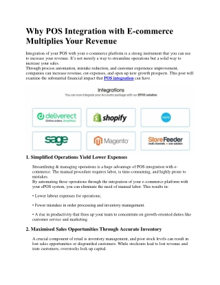 Why POS Integration with E-commerce Multiplies Your Revenue