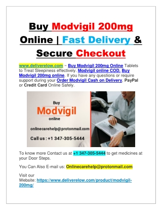 Buy Modvigil 200mg Online | Fast Delivery & Secure Checkout