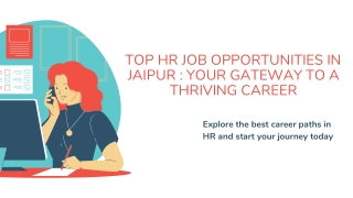 Top HR Job Opportunities in  Jaipur  Your Gateway to a Thriving Career