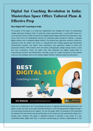 Best Digital SAT Coaching in India