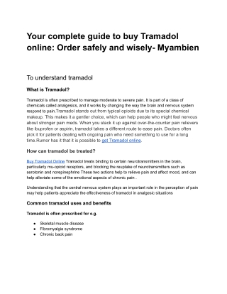 Your complete guide to buy Tramadol online Order safely and wisely- Myambien (1)