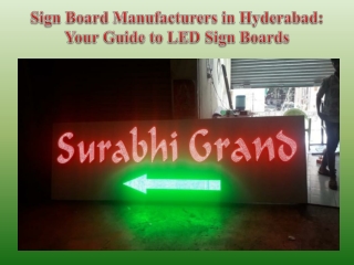 Sign Board Manufacturers in Hyderabad Your Guide to LED Sign Boards