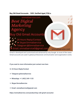 Buy Old Gmail Accounts - 100% Verified Aged, PVA a (1)