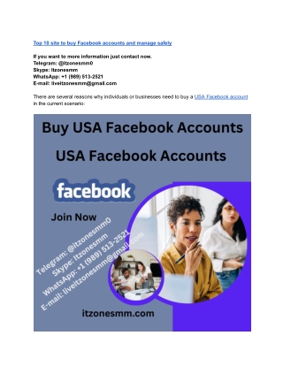 Top 10 site to buy Facebook accounts and manage safely