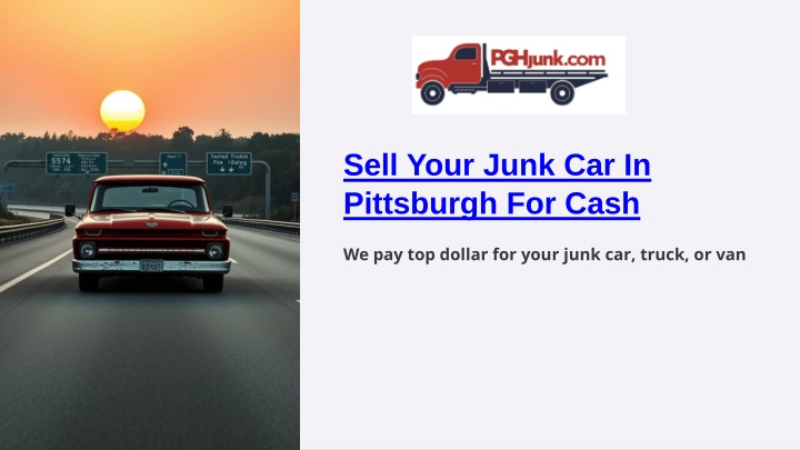 sell your junk car in pittsburgh for cash