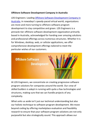 Offshore Software Development Company in Australia