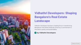 vidhathri developers shaping bangalore s real