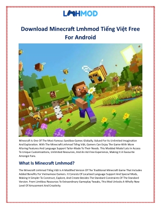 Download Minecraft Lmhmod Tiếng Việt Free For Android