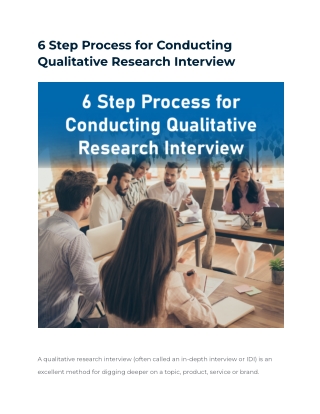 6 Step Process for Conducting Qualitative Research Interview