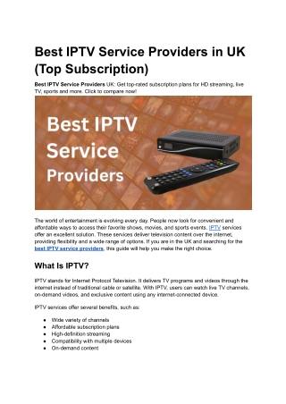 best iptv service providers in uk top subscription