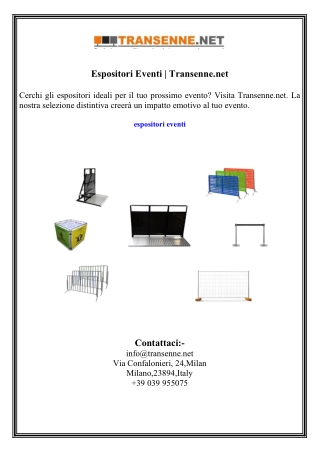 espositori eventi transenne net