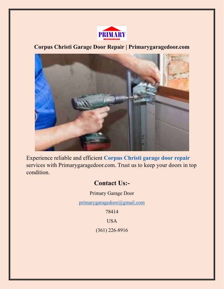 corpus christi garage door repair