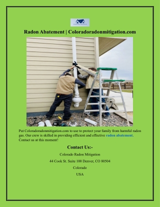 Radon Abatement Coloradoradonmitigation.com