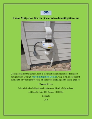 Radon Mitigation Denver Coloradoradonmitigation.com