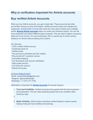 why is verification important for airbnb accounts