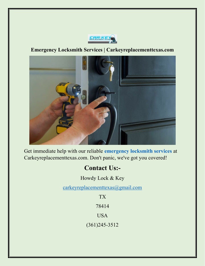 emergency locksmith services