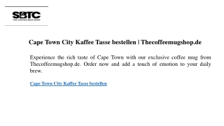 Cape Town City Kaffee Tasse bestellen | Thecoffeemugshop.de