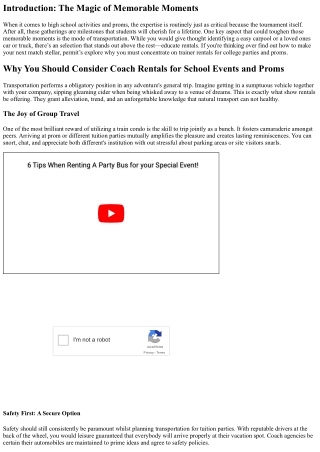 Why You Should Consider Coach Rentals for School Events and Proms