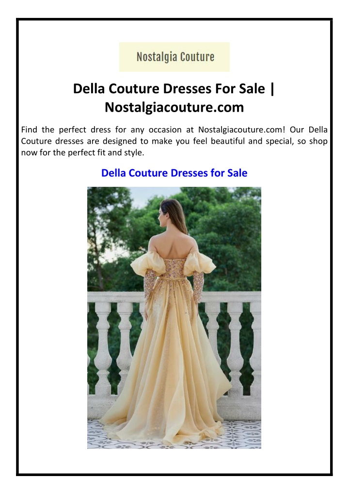 della couture dresses for sale nostalgiacouture