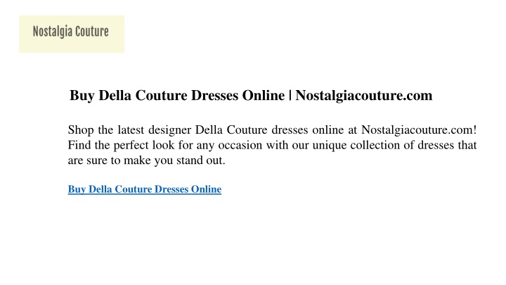 buy della couture dresses online nostalgiacouture