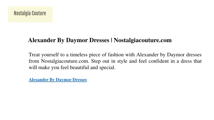 alexander by daymor dresses nostalgiacouture com