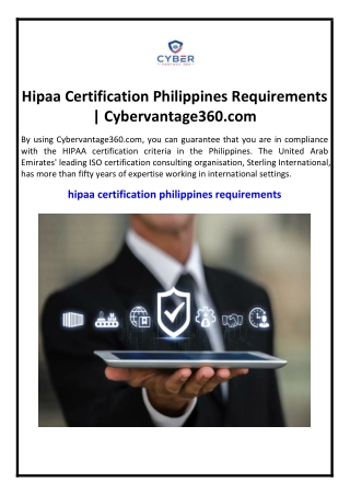 hipaa certification philippines requirements