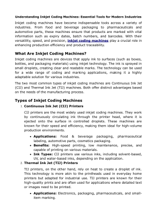 understanding inkjet coding machines essential