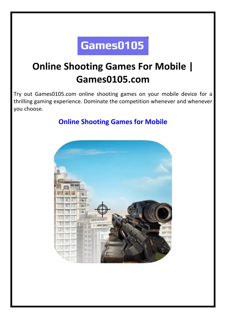 online shooting games for mobile games0105 com