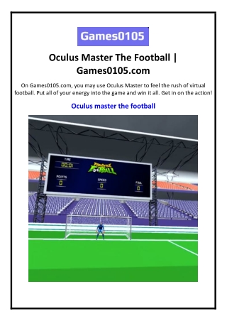 Oculus Master The Football | Games0105.com