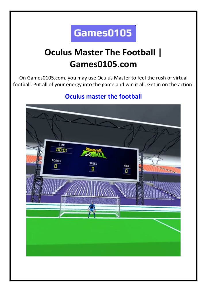 oculus master the football games0105 com