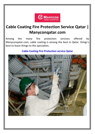 Cable Coating Fire Protection Service Qatar | Manyconqatar.com