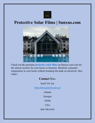 protective solar films sunxus com