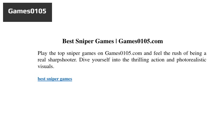 best sniper games games0105 com