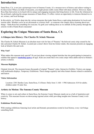 Exploring the Unique Museums of Santa Rosa, CA