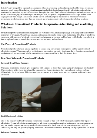 Wholesale Promotional Products: Inexpensive Advertising Solutions