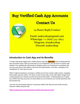 The Safest Way to Buy Verified Cash App Accounts Online