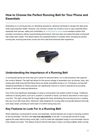 How to Choose the Perfect Running Belt for Your Phone and Essentials