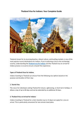 Thailand Visa for Indians: Your Complete Guide