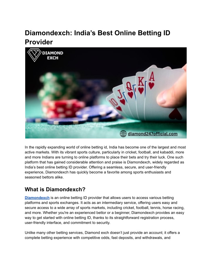 diamondexch india s best online betting