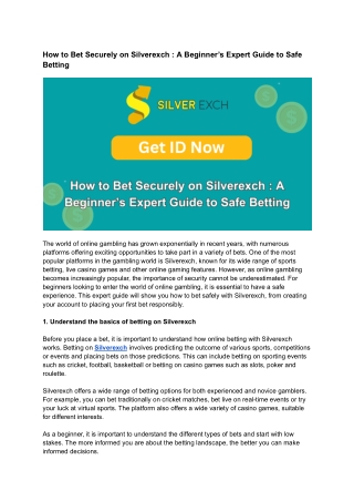 How to Bet Securely on Silverexch _ A Beginner’s Expert Guide to Safe Betting