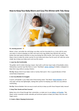 how to keep your baby warm and cozy this winter