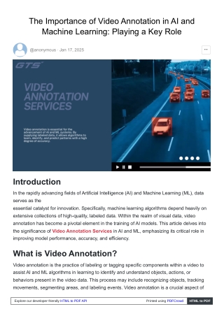 The Importance of Video Annotation in AI and Machine Learning Playing a Key Role