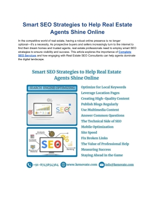 Smart SEO Strategies to Help Real Estate Agents Shine Online