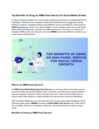 Top Benefits of Using an SMM Panel Service for Social Media Growthh