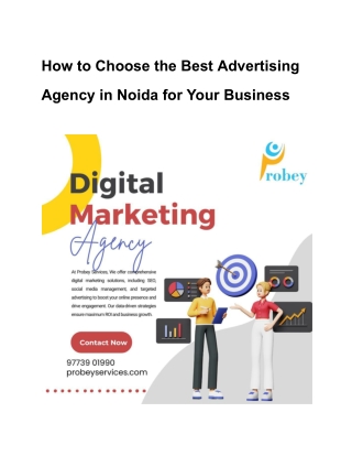 How to Choose the Best Advertising Agency in Noida for Your Business