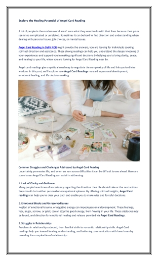Explore the Healing Potential of Angel Card Reading