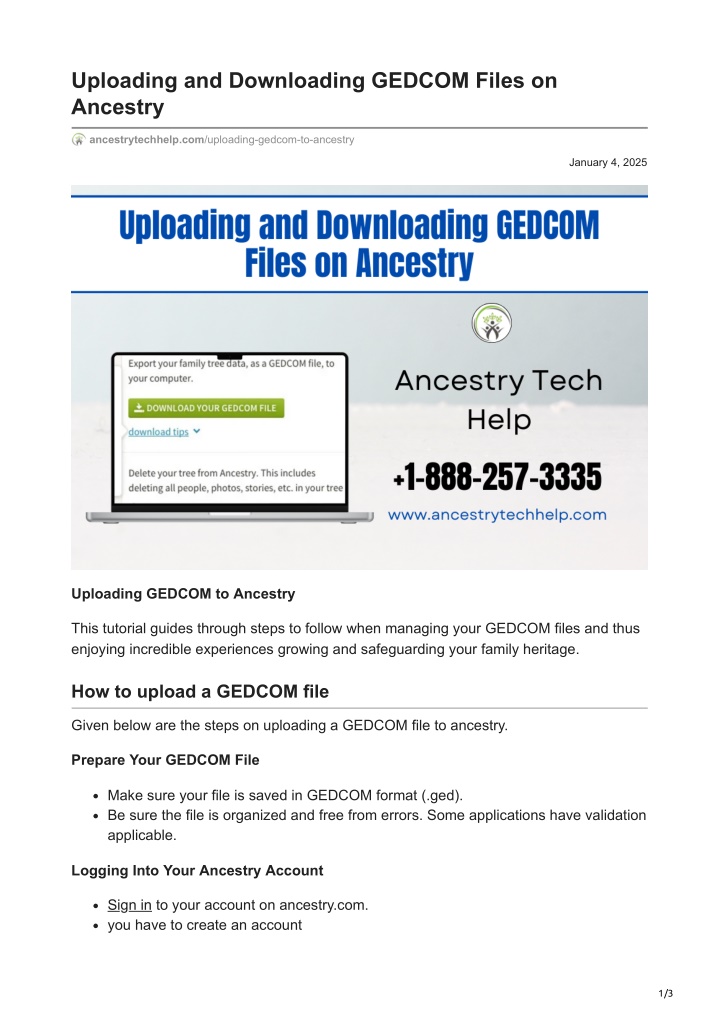 uploading and downloading gedcom files on ancestry