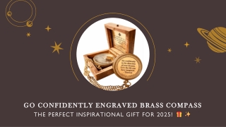 Go Confidently Engraved Brass Compass