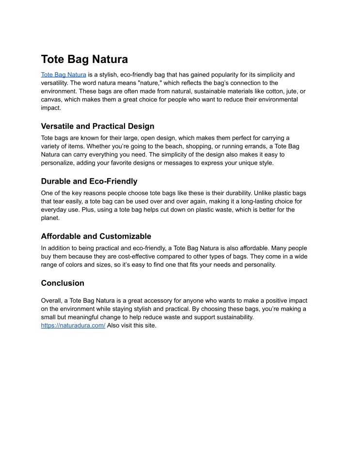 tote bag natura